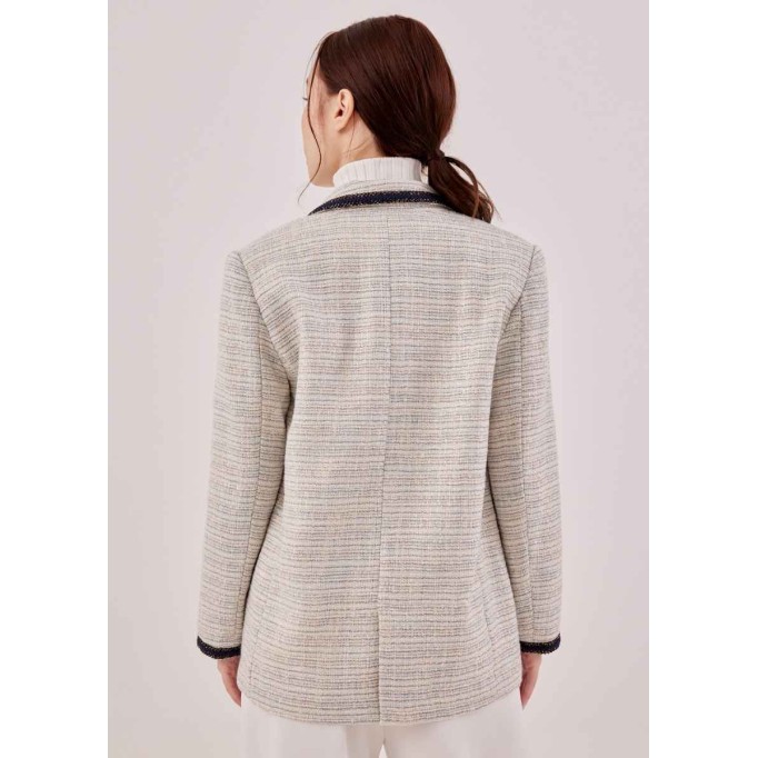 Bysha Shoulder Padded Tweed Blazer