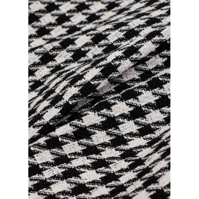 Valencia Houndstooth Quilted Crop Jacket