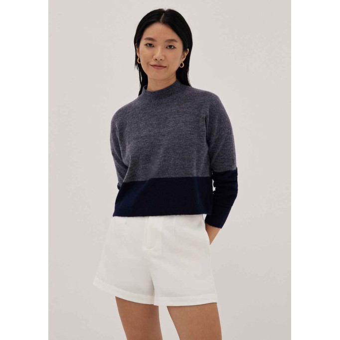 Kinsley Mock Neck Colour Block Sweater