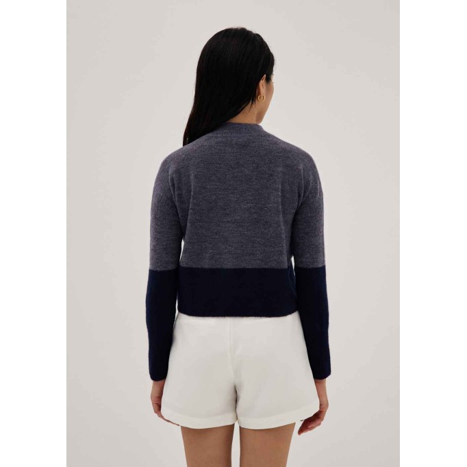 Kinsley Mock Neck Colour Block Sweater