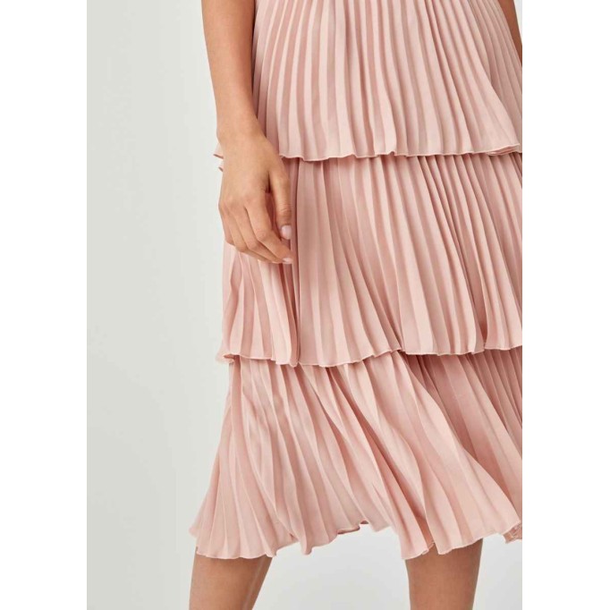 Sorelle Pleated Tier Midi Skirt