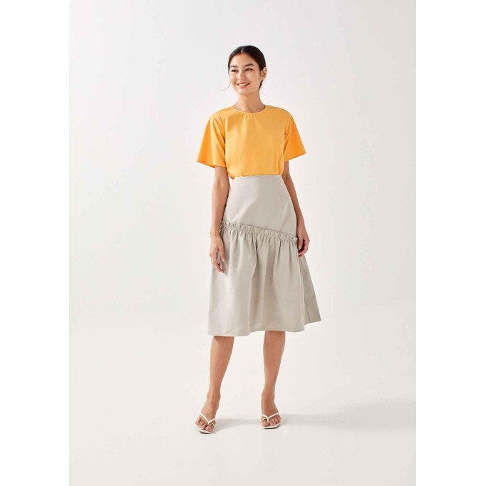 Cheriea Asymmetrical Midi Skirt
