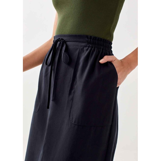 Yelia Drawstring Midi Skirt
