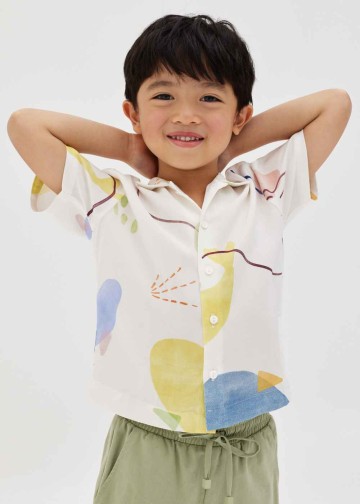 Azel Unisex Button Down Shirt in Summer Playthings