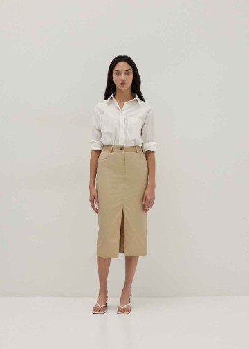 Piper Front Slit Column Skirt