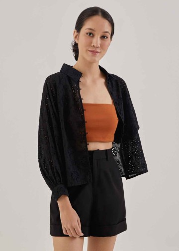 Ailani Broderie Puff Sleeve Top