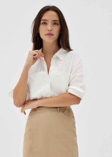 Claribel Linen Blend Boxy Shirt