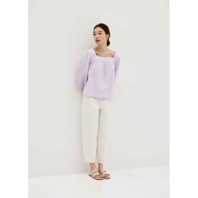 Janna Square Neck Broderie Top