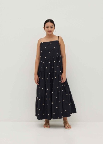 Arleth Embroidered Tiered Maxi Dress