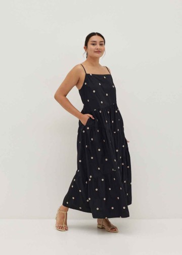 Arleth Embroidered Tiered Maxi Dress