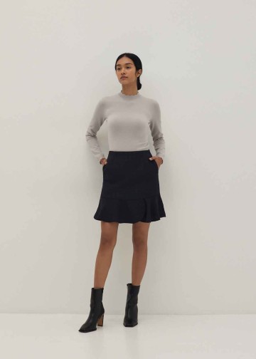 Melanie Tweed Ruffle Mini Skirt