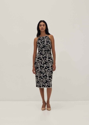 Cherie Padded Contrast Lace Dress