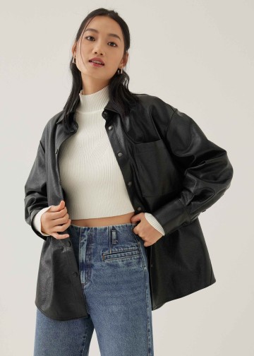 Austeen Relaxed Pleather Shirt