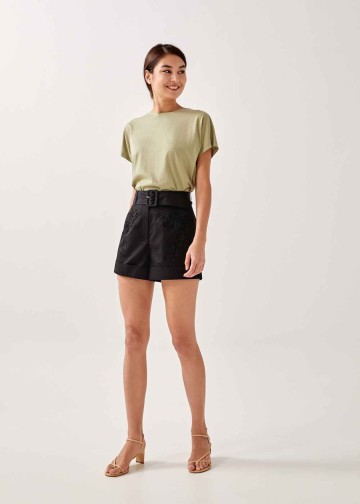 Darina Lace Belted Shorts