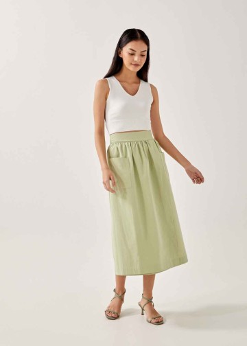 Deanna Patch Pocket Wrap Skirt