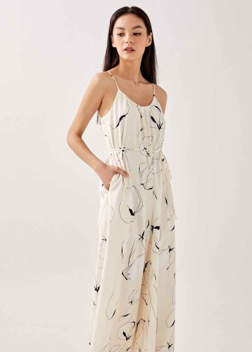 Sadella Relaxed Wide Leg Jumpsuit in Floral Odyssey