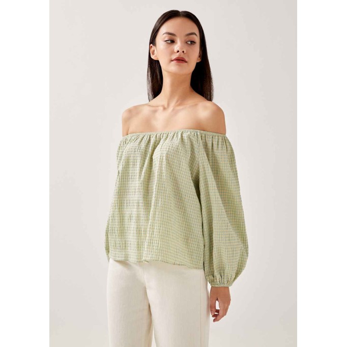 Naia Textured Gingham Multiway Top