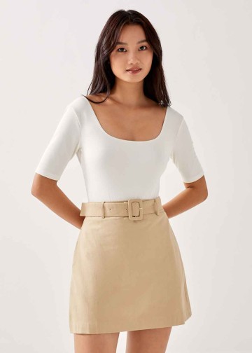 Taryn Belted A-line Skirt
