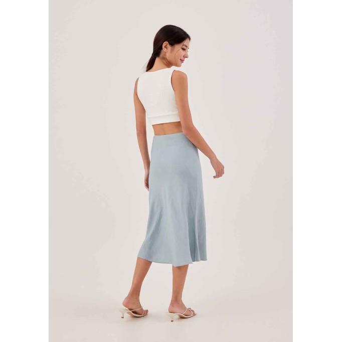 Alessia Linen Bias Cut Skirt