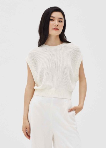 Cailey Drop Shoulder Knit Shell Top