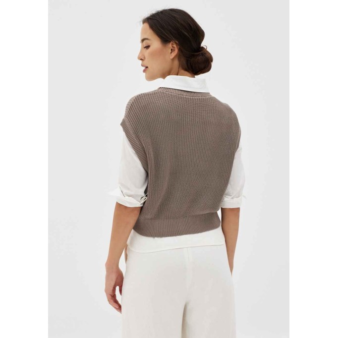 Cailey Drop Shoulder Knit Shell Top