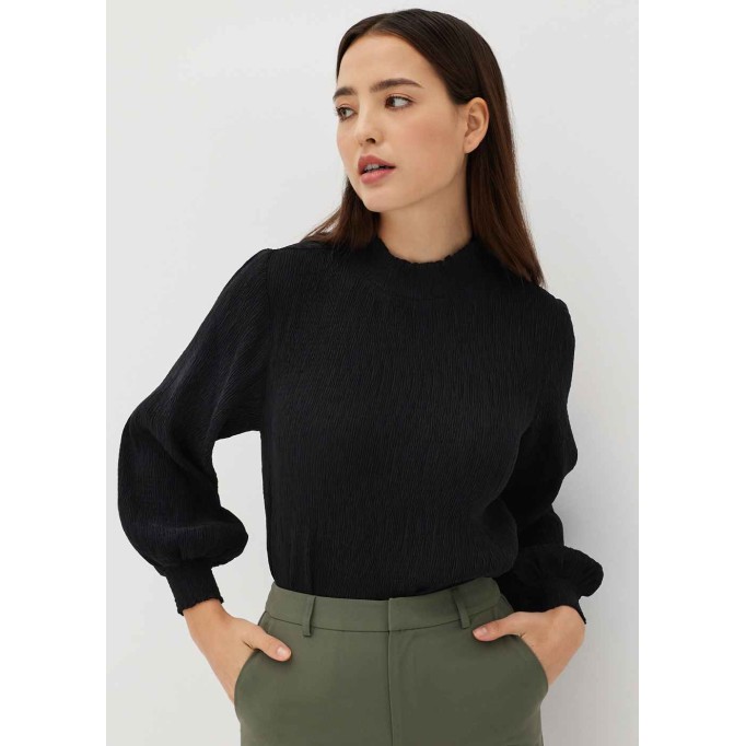 Laila High Neck Puff Sleeve Top