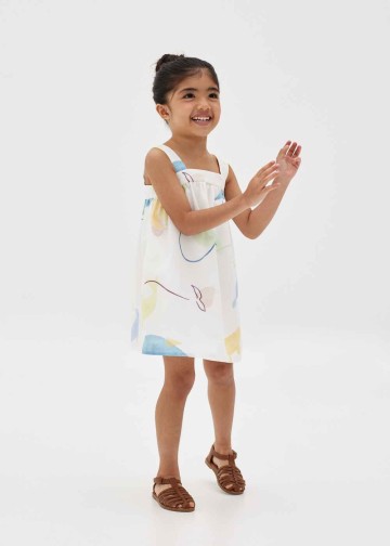 Tarelle Square Neck A-Line Dress in Summer Playthings