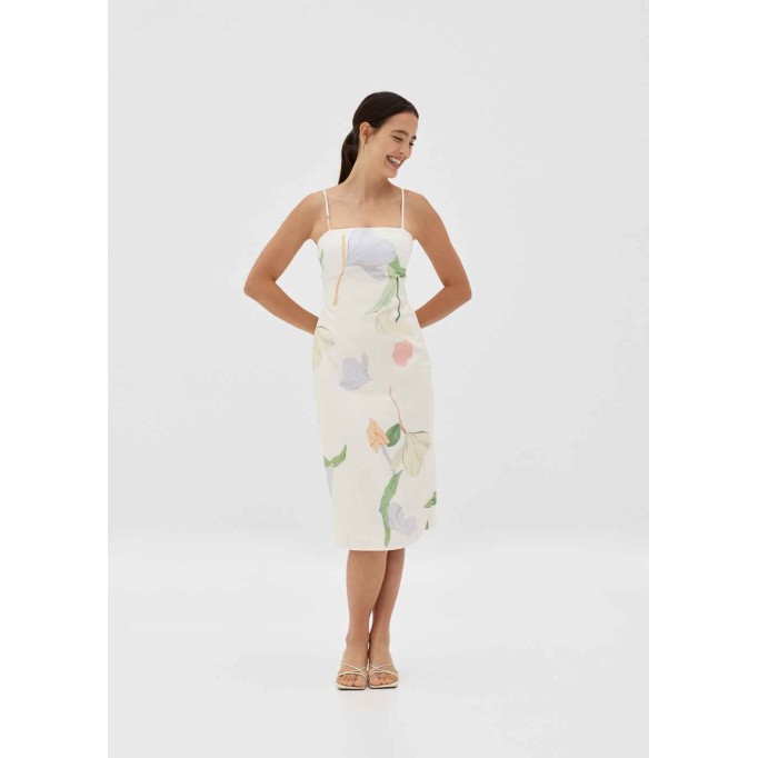 Arizabeth Padded Column Camisole Dress in Petal Bliss