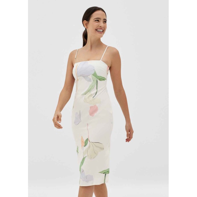 Arizabeth Padded Column Camisole Dress in Petal Bliss