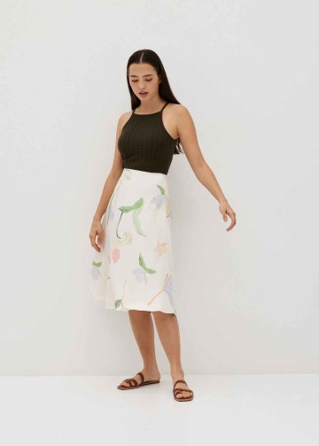 Aveah A-line Skirt in Petal Bliss