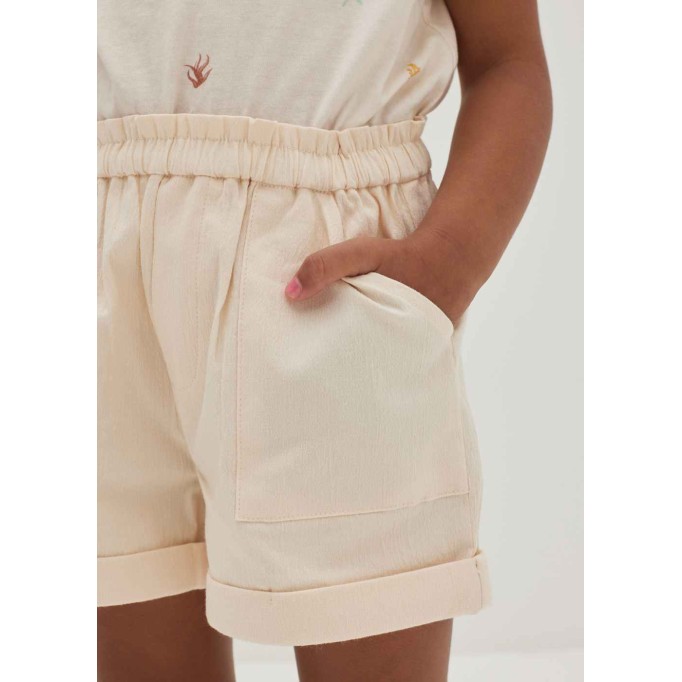 Eliahnah Elastic Textured Cotton Shorts