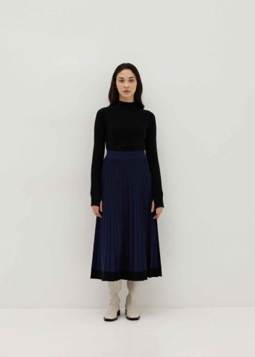 Antonia Pleated Knit Skirt