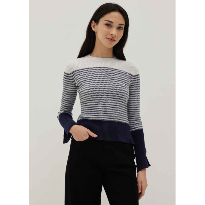 Miley Constrast Striped Knit Top
