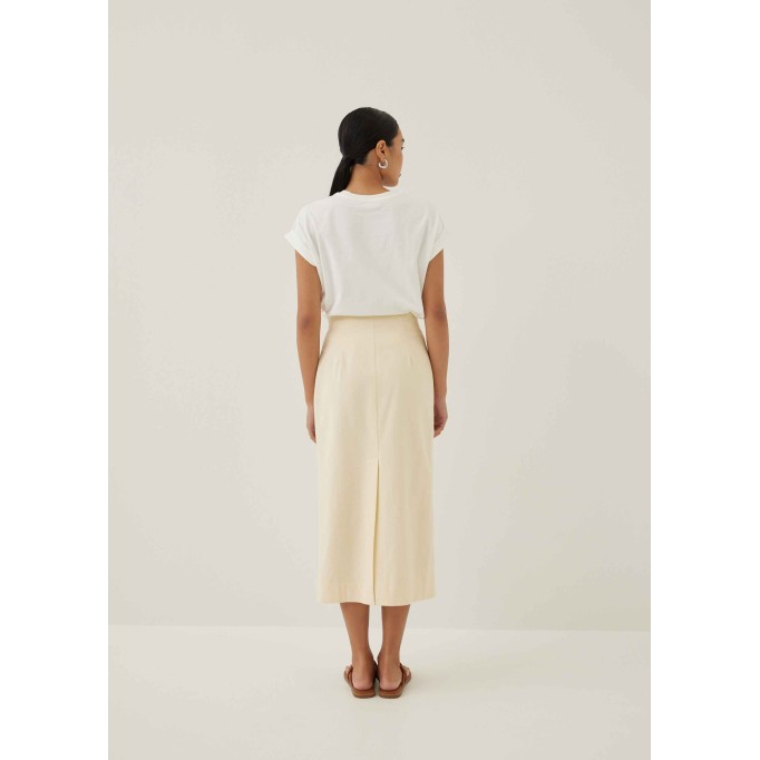 Henriette Linen Column Midi Skirt
