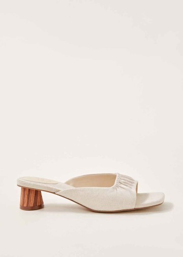 Kenza Ruched Canvas Mules