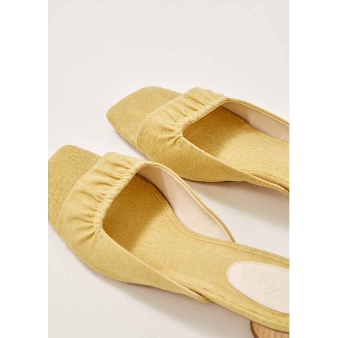 Kenza Ruched Canvas Mules
